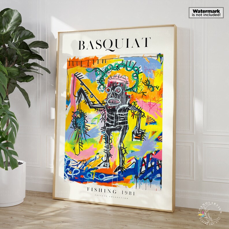 Jean Michel Basquiat Basquiat Print Basquiat Fishing Modern Etsy