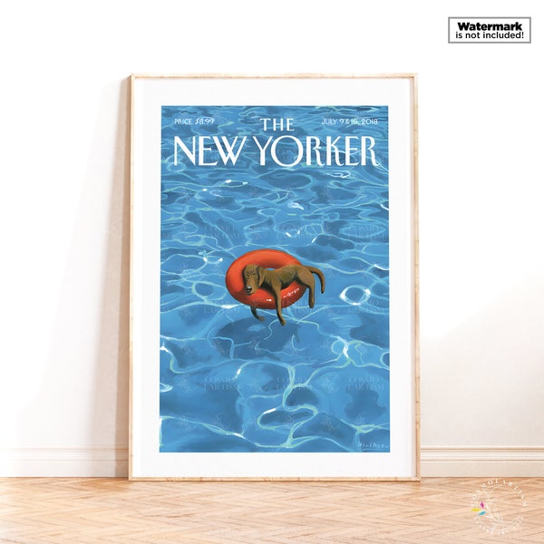 The New Yorker Magazine Cover Poster, Vintage Poster, Modern Wall Art Print, New Yorker July 2018, Retro Magazine Cover Print, Home Decor