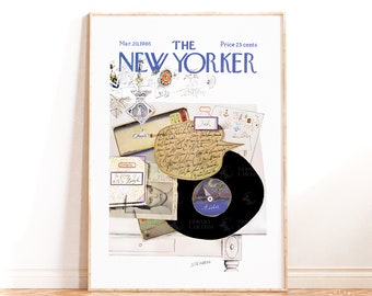 The New Yorker 1965 Magazine Cover Poster, Wall Art Print