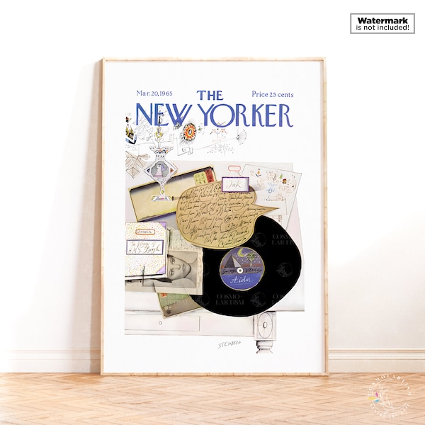 The New Yorker 1965 Magazine Cover Poster, Wall Art Print