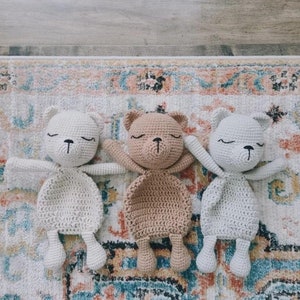 Crochet Teddy Bear Lovey Baby Shower Gifts