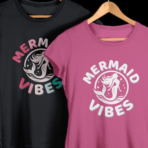 Mermaid Vibes Shirt, Fairytale Ocean T-Shirt, Beautiful Siren, Mermaid Tail, Enchanting Beachwear, Pool Tote Bag, Gift for Fantasy Lovers