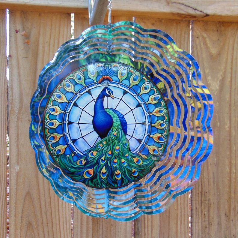 Peacock Wind Spinner Etsy