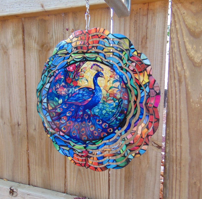 Peacock Wind Spinner Etsy