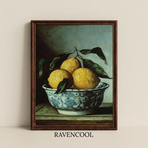 Lemon Kitchen Art Print: Vintage Botanical Illustration (Digital Download
