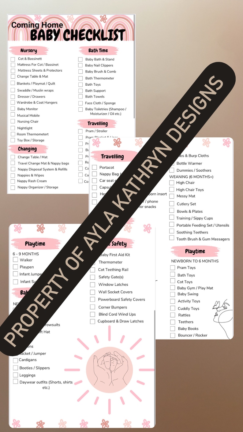 Baby Checklist - Etsy