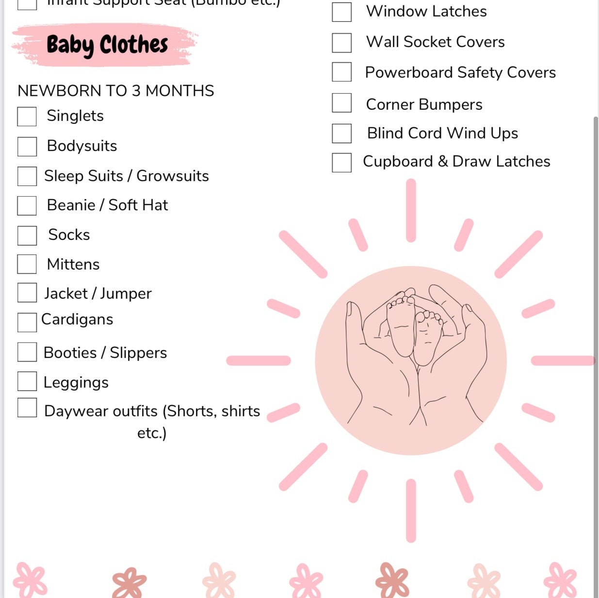 Baby Checklist - Etsy