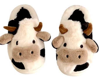 Free Pair of Socks With The Purchase of Black Cow Slippers - Great Gift Idea!