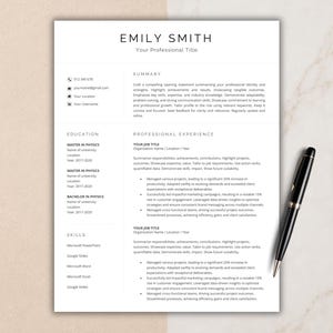 Profesjonalny szablon CV, Dokumenty Google, Word, Szablon CV na 1–3 strony, Szablon listu motywacyjnego i referencji, Nowoczesny minimalistyczny szablon CV