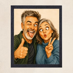 Custom Caricature Portrait from Photo, Funny Personalised Digital Gift, Custom Couple, Family & Pet Caricature Drawing image 4