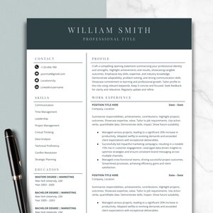 Modern Resume Template, Resume Google Docs, Resume Word, 1-3 Page Resume Template, Cover Letter & References Template, Modern CV Template