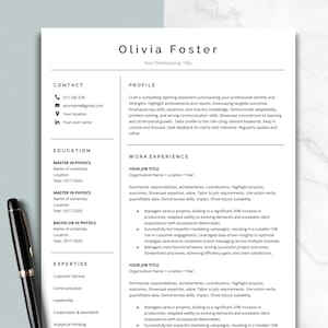 Modern Resume Template for Google Docs, Word, 1-3 Page Resume Template, Cover Letter & References Template, Modern CV Template, Minimalist