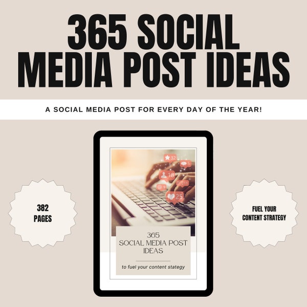Pianificatore di social media - Calendario dei contenuti dei social media definitivo - 365 idee per post sui social media - Pianificatore di post sui social media - Post sui social media