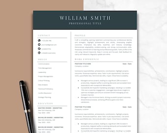 Modern Resume Template, Resume Google Docs, Resume Word, 1-3 Page Resume Template, Cover Letter & References Template, Modern CV Template
