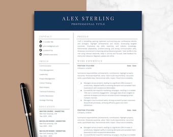 Modern Resume Template, Resume Word, Resume Google Docs, 1-3 Page Resume Template, Cover Letter & References Template, Modern CV Template