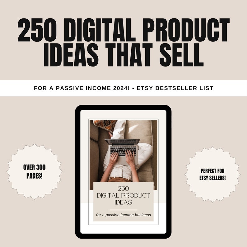 250 Digital Products Ideas That Sell For Passive Income Etsy Digital Download Best Seller Ideas List To Sell For Small Business image 1