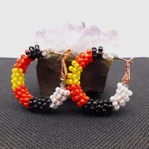 Native Beaded Huggie Hoops