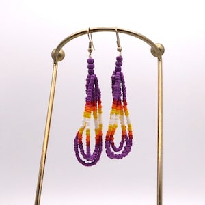3-hoop beaded Choctaw earrings