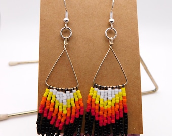 Boucles d'oreilles pendantes en perles