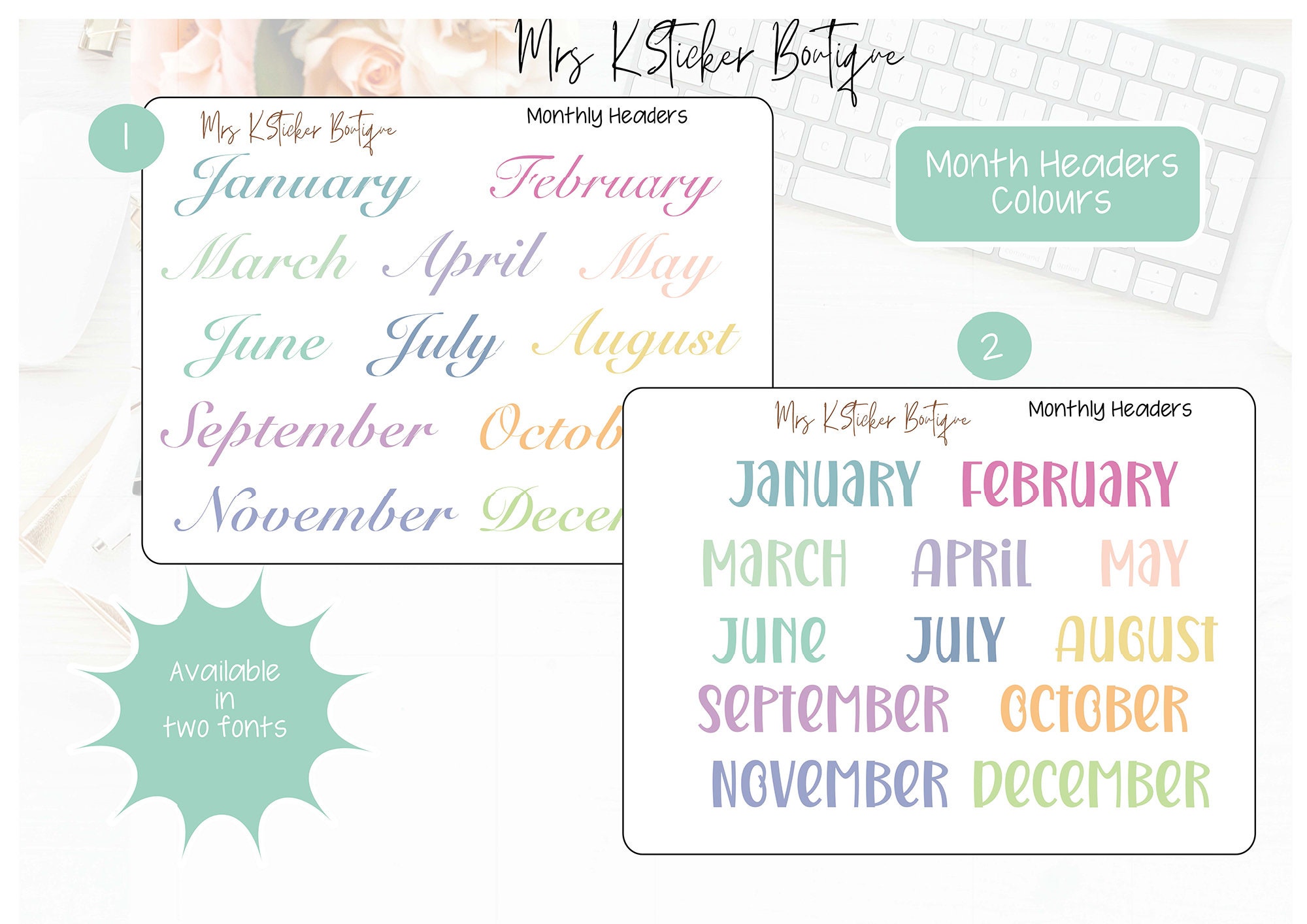 Large Note Page check lists - Bullet Journal Style! Space to write (or use  the included headers) headers in each box! M043