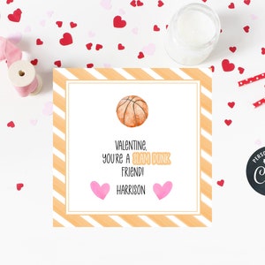 you&#39;re a slam dunk friend | basketball valentine | boy valentine | digital download | printable | slam dunk friend | valentine&#39;s day gift