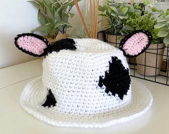 Sombrero de cubo de vaca a crochet - Patrón PDF