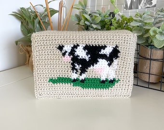 Couverture de livre au crochet de vache - Patron PDF