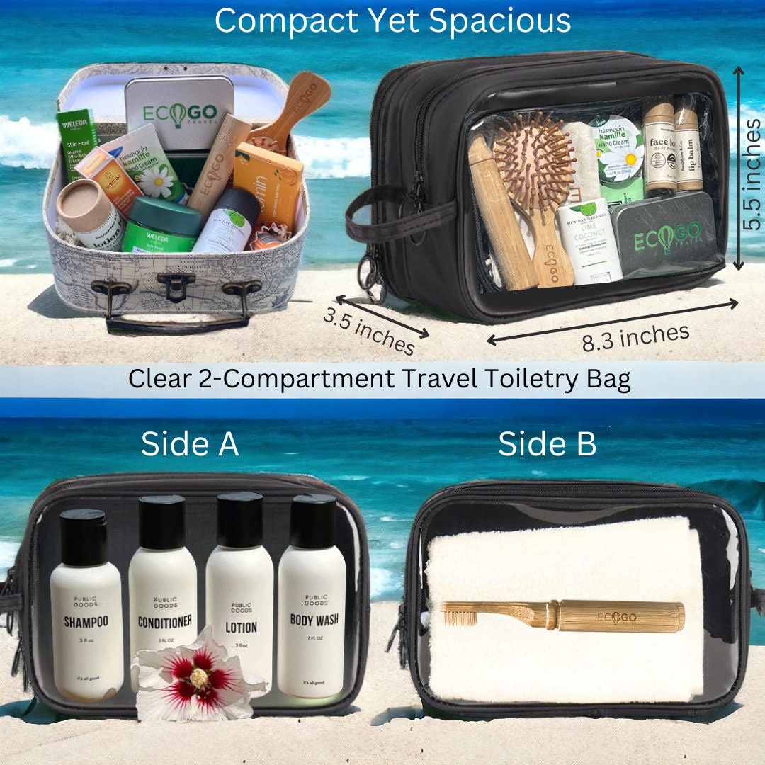clear travel toiletry bag Train Case with Top Compartment in Silver Thoughtfully designed with two compartments The 6 Best Clear Makeup