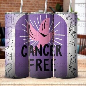 CANCER FIGHT  20oz Skinny Tumbler Sublimation Design, Straight & Tapered Wrap, Tumbler Wrap, Tumbler PNG, Instant Download.