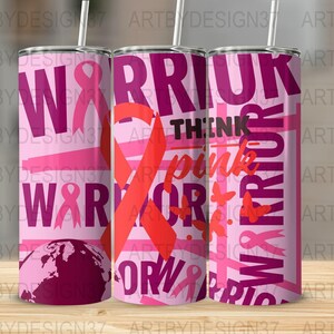 CANCER FIGHT Guerriero 20oz Skinny Tumbler Sublimation Design, Avvolgimento dritto e affusolato, Avvolgimento tumbler, Tumbler PNG, Download istantaneo.