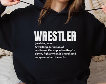 Wrestling Definition Hoodie, Wrestler Sweatshirt, Sports Fan Gift, Athletic Apparel, Wrestling Coach Pullover, Wrestler Hooded Sweatshirt
