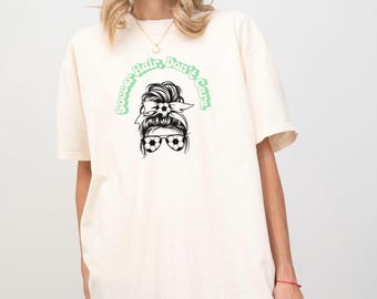 Soccer Hair Dont Care T-Shirt - Funny Soccer Tee for Players, Fans & Parents Game Day Soccer Shirt for High School and College Players
