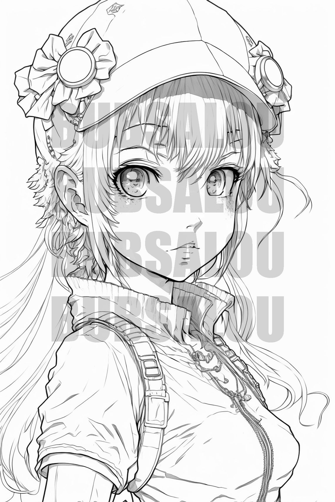 Anime Coloring Pages - Etsy