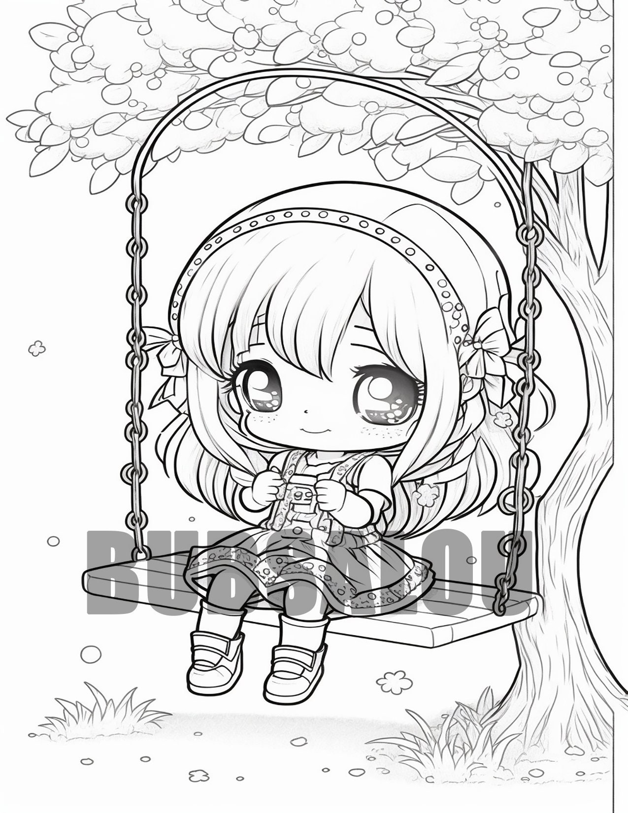 Drawing Cartoon Cute Coloring Page Line Art, Outline Anime, 58% OFF