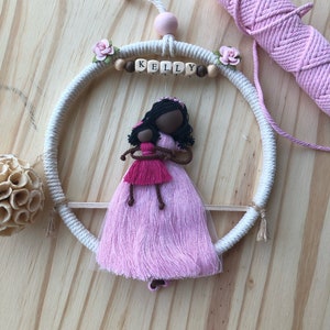 Personalized macrame doll,Kids Personalized Name Bedroom Door, Personalized  Room Sign, Room Decor, Children&#39;s bedroom door art