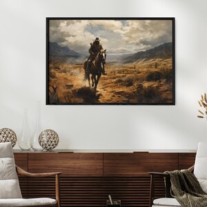 Wild West Decor Vintage Print | Western Frontier Digital Oil Painting Wall Art
