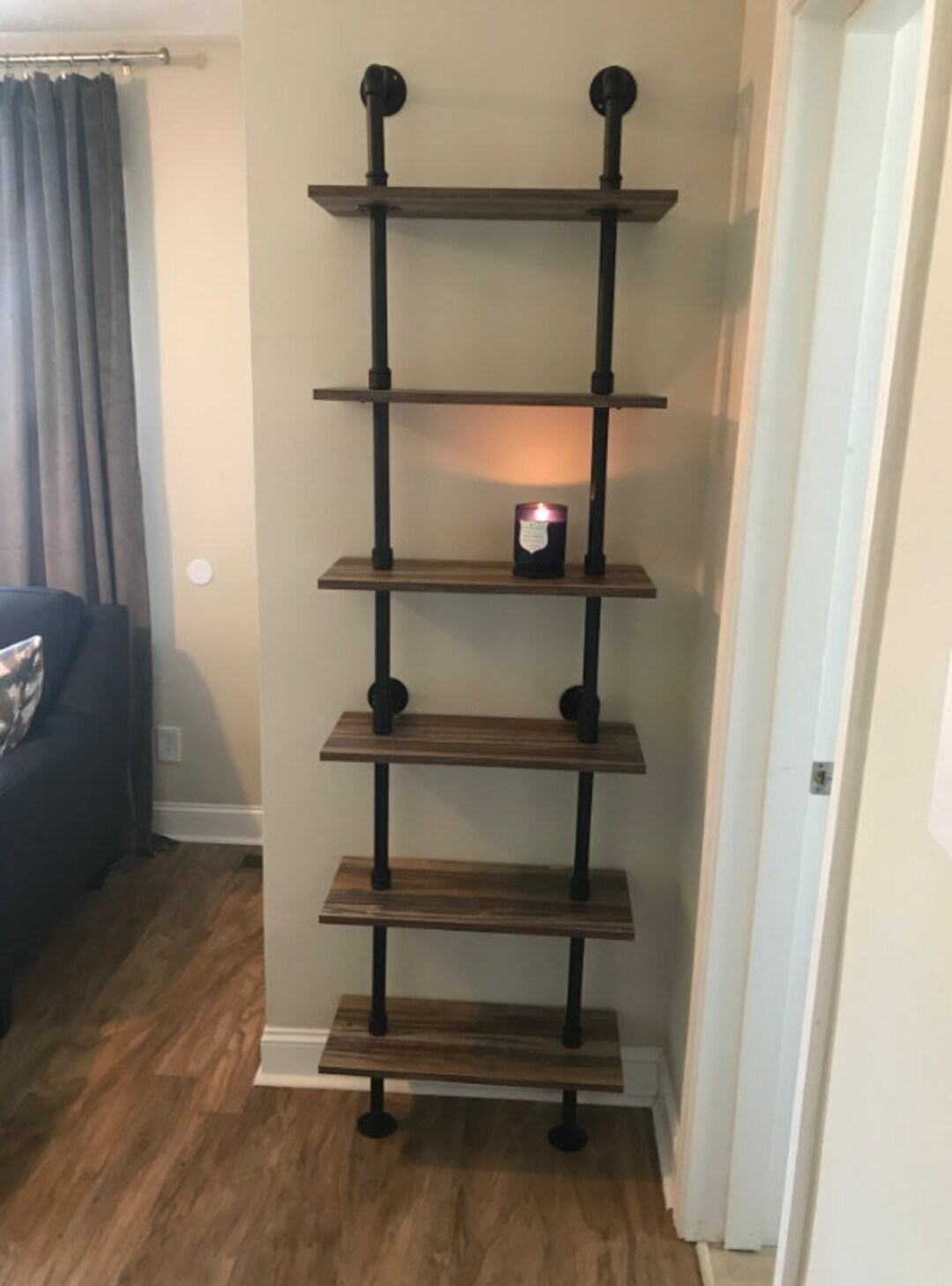 Wall Mounted Pipe Shelf Pipe Shelving Wall Unit Metal Etsy