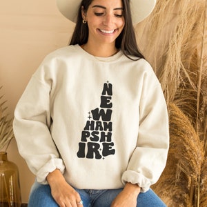 New Hampshire State Shape Full Front Sweatshirt