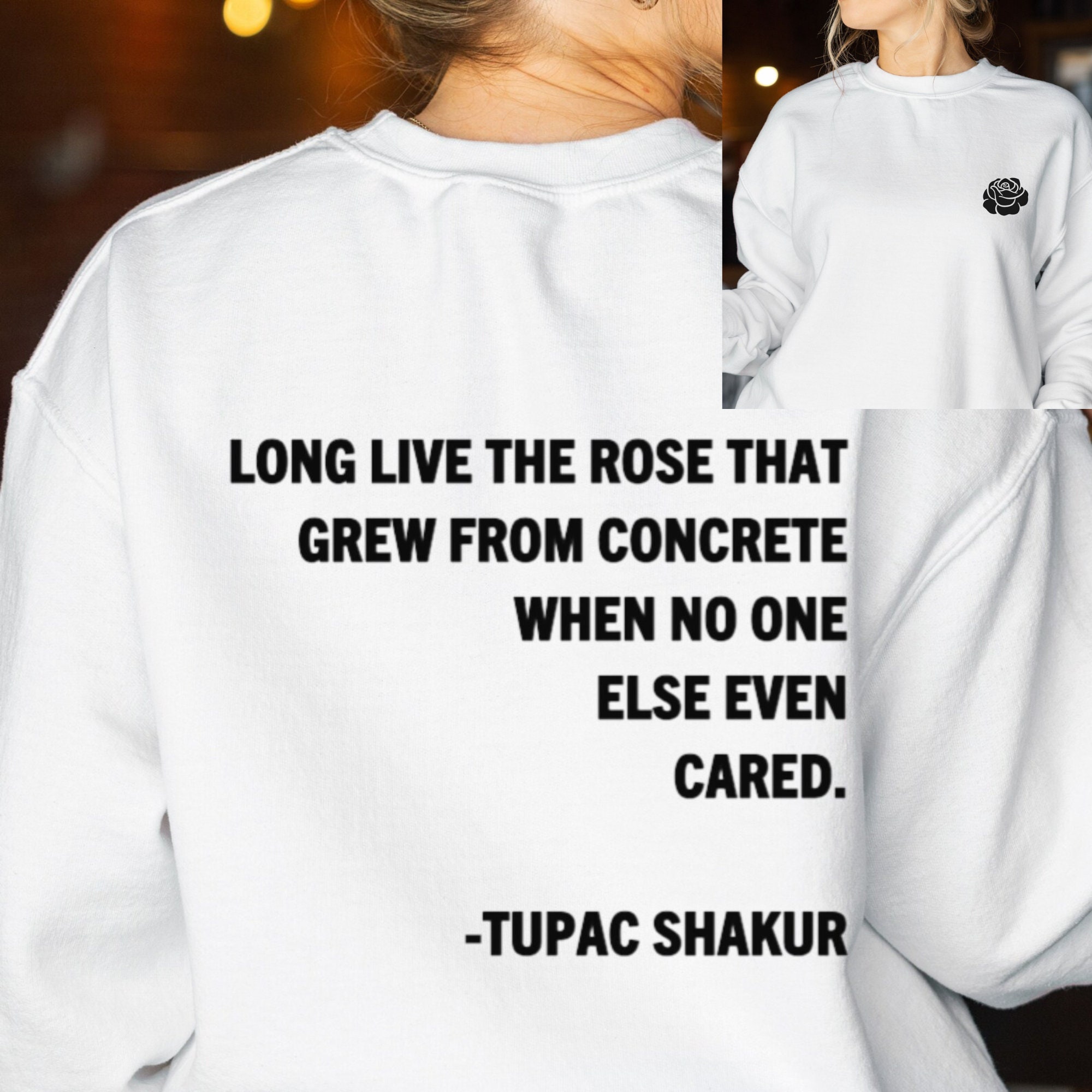 Sudadera Tupac Roses Washed Full Zip Hoodie
