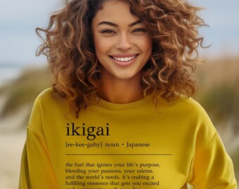 Ikigai T-shirt, Japanese Philosophy, Reason for Being Tee, Motivational Quotes T-shirt, Affirmation hoodie, manifest Ikigai definition shirt