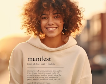 Manifest definition sweatshirt, Affirmations sweater, positive affirmations shirt, Inspirational Quote Shirt, vision board sweater