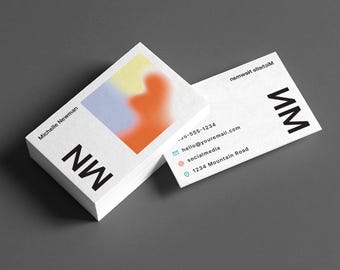 Modello di biglietto da visita con foto – per fotografi, modificabile in Canva