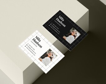 Modello di biglietto da visita con immagine – per grafici, modificabile in Canva