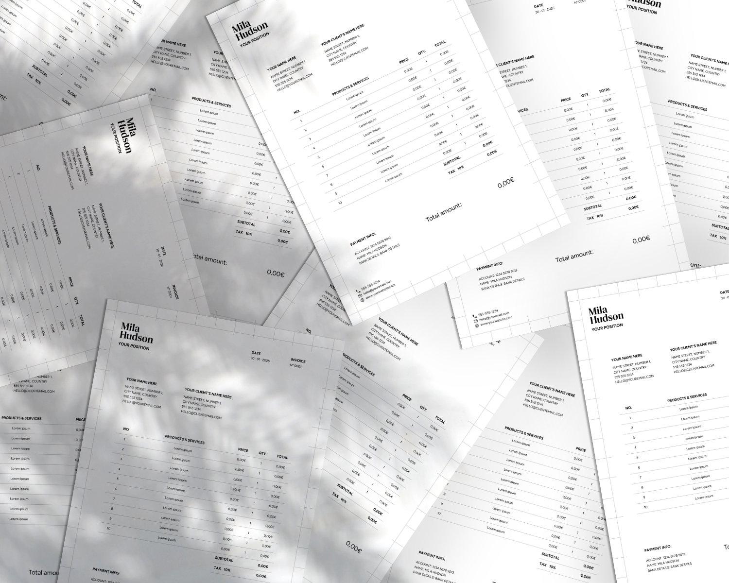 Invoice Template With Automatic Calculation – for Graphic Designers ...