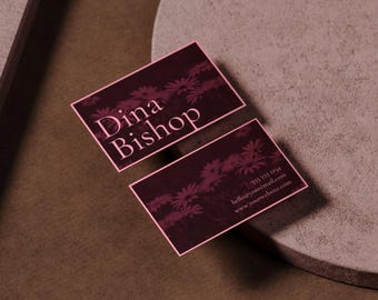 Modello di biglietto da visita con social media - per artisti, modificabile in Canva