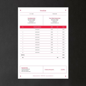Invoice Template with Automatic Calculation – for Architects, Google Sheets