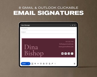 Modello di firma e-mail con icone: per artisti, Gmail e Outlook