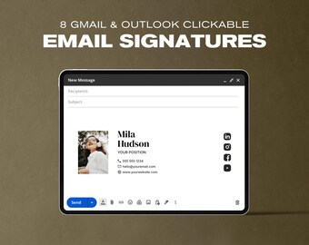 Modello di firma e-mail con immagine: per grafici, Gmail e Outlook