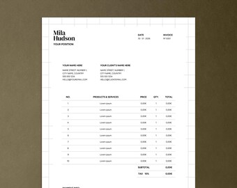 Modello di fattura con calcolo automatico – per grafici, Fogli Google