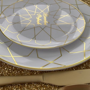 Ramadan Mubarak Dinner Plates, Gold Design, Islamic Decor (10 Pack) - Etsy